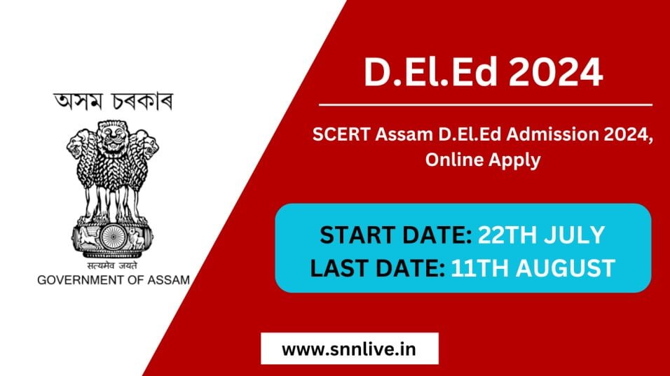 SCERT Assam D.El.Ed Admission 2024