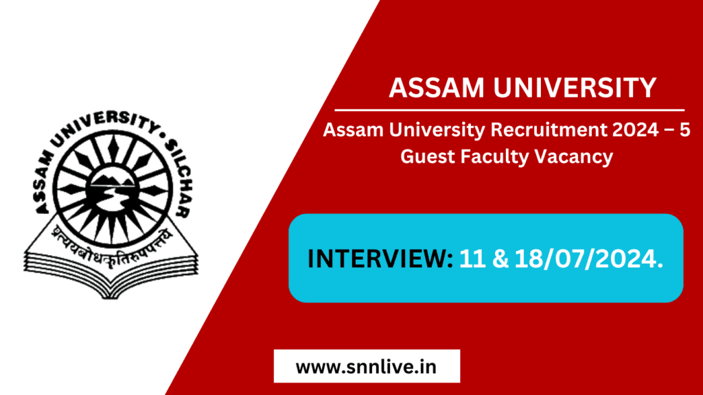 Assam University, Recruitment 2024