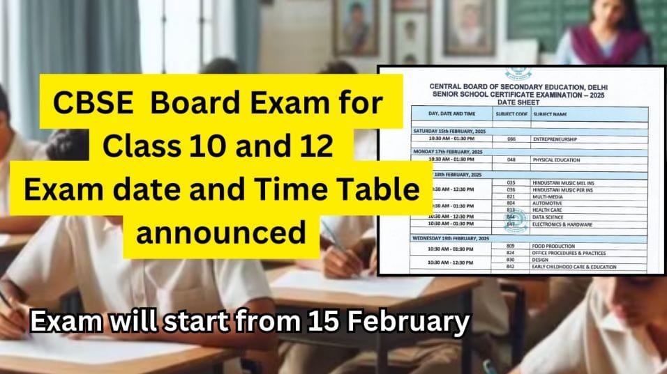 CBSE Board Exam Date Sheet 2025