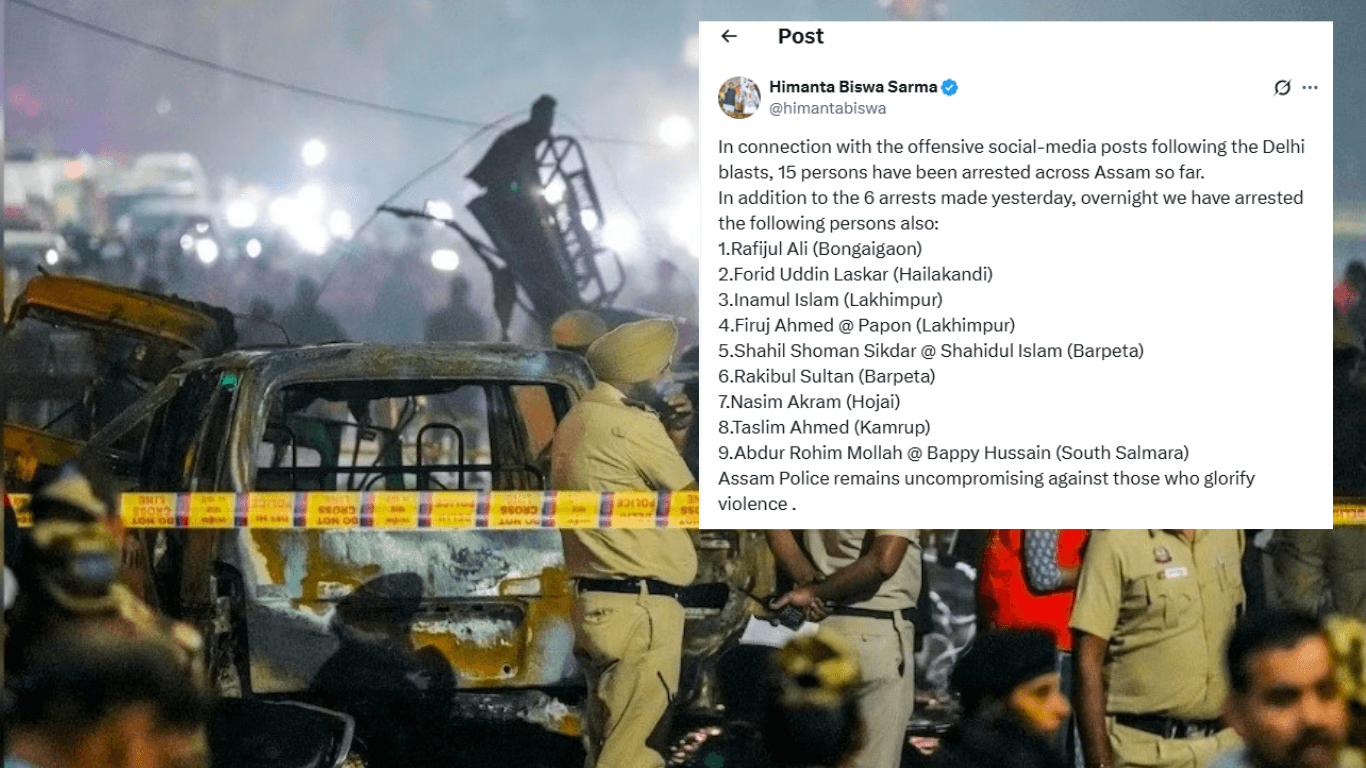 15 Arrested in Assam Over Offensive Posts Delhi Blast - Silchar News