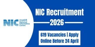 NIC Recruitment 2026 – Apply Online for 619 Vacancies